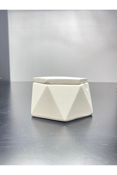 RAVELLO Altıgen Kokusuz Kapaklı Kül Tablası, Küllük (BEYAZ)