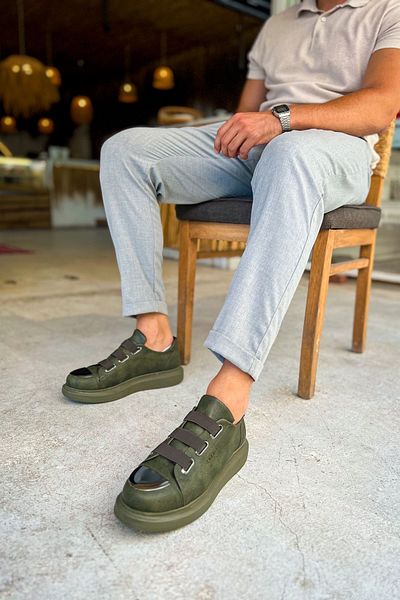 BZ Moda B251 Mirror Orthopedic Ανδρικά αθλητικά παπούτσια - Casual Skin, Khaki CHT
