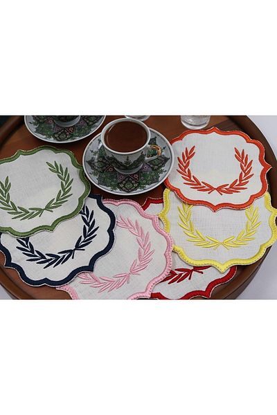 vipceyiz 6-Piece Laurel Laurel Patterned Presentation Napkin