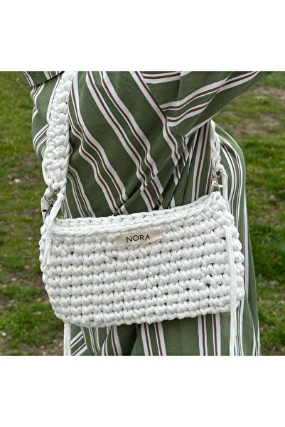 Nora El Örgüsü Günlük Sade Penye İp Çanta