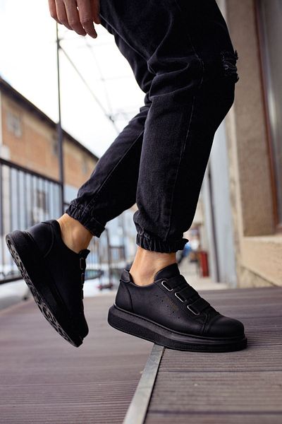 BZ Moda B253 Mirror - Ανδρικά αθλητικά παπούτσια, μη ορθοπεδική σόλα, casual δέρμα, CST μαύρο
