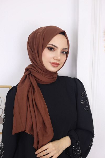 feronis Μοντέλο Hijab Women Bamboo Cashew Shawl - Σοκολατένιο καφέ
