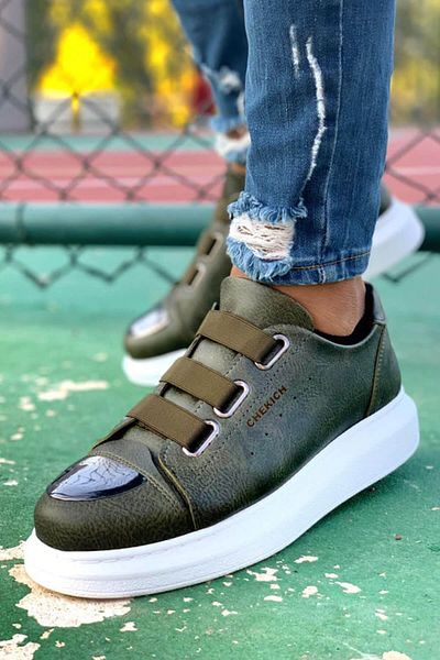 BZ Moda B251 Mirror Orthopedic Ανδρικά αθλητικά παπούτσια - Casual Skin, Khaki CBT Sports Shoes