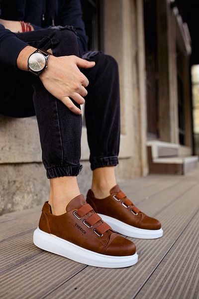 BZ Moda B253 Мъжки маратонки Mirror - Ежедневна кожа, неортопедична подметка, CBT Tan