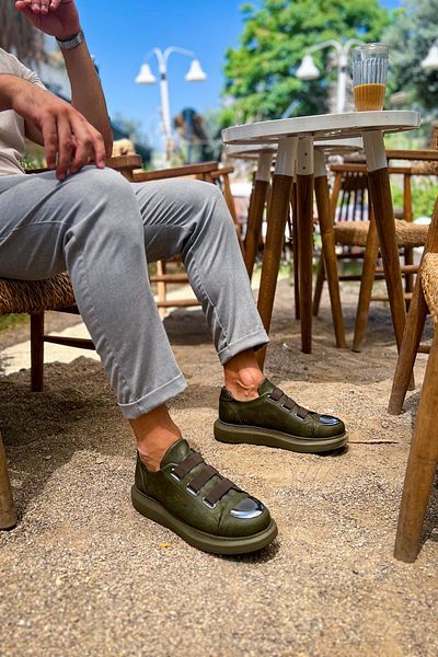 BZ Moda B251 Mirror Orthopedic Ανδρικά αθλητικά παπούτσια - Casual Skin, Khaki CHT