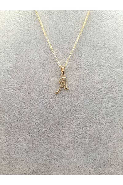 Han Ticarethane Letter A Gold Color Necklace