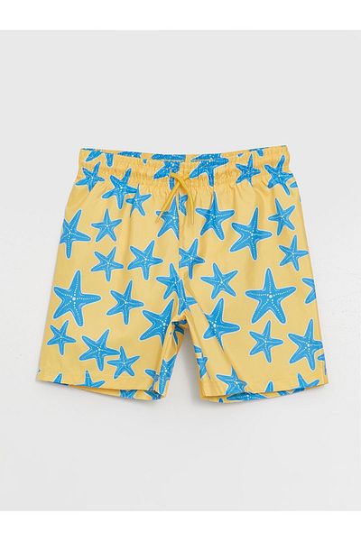 LC Waikiki Gemusterte Jungen-Badeshorts mit elastischem Bund