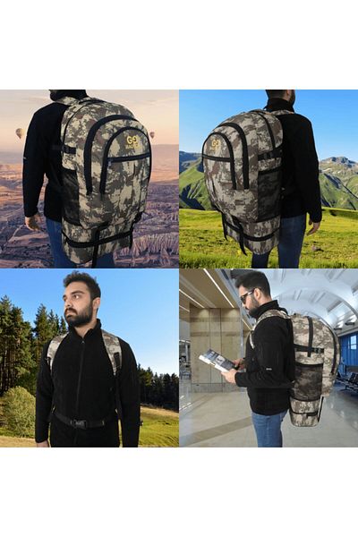 Baggor Σακίδιο πλάτης 90 λίτρων Bellows Camouflage Αδιάβροχο πολλαπλών διαμερισμάτων για φορητό υπολογιστή Campinger-travel-Mountaineer