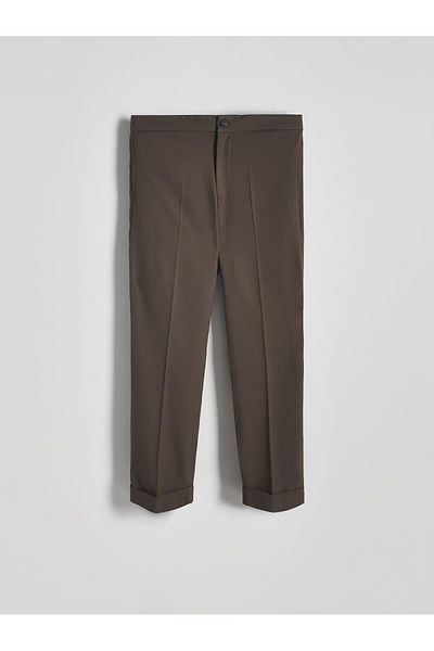 BGW Men's Brown Jogger Pants with Elastic Waist and Double Legs