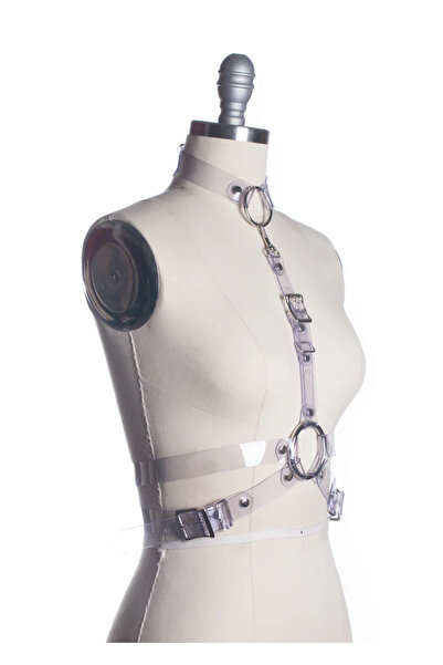 Sweet Demon Transparent PVC - Belt with Straps and Double Tie, Gothic Clothing, Festival Accessory