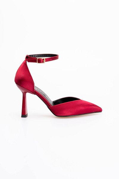 Buem Satin strălucitor - Pantofi cu toc casual, cu curea la gleznă