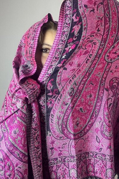 Çeşme Home وشاح الباشمينا الأصلي الوردي - مزيج من الكشمير والحرير