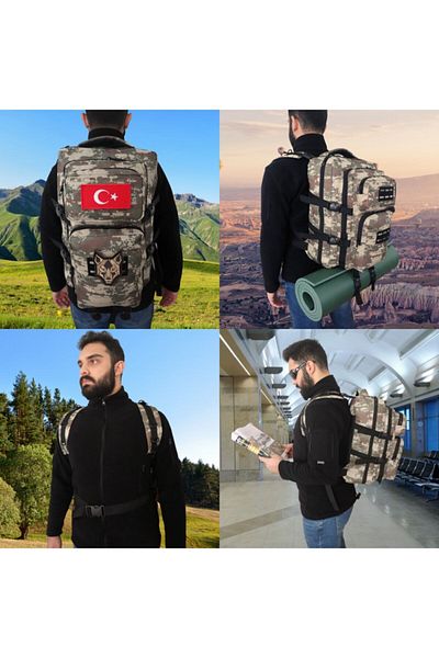 Baggor Καμουφλάζ Αδιάβροχο Multi-Eye Camper-travel-mountaineer-outdoor-military Tactical Backpack + 1 πέτρες