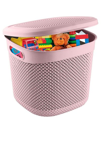 Melkan Home Coș de pulbere pentru organizator multifuncțional de 15 litri cu model de picături cu capac