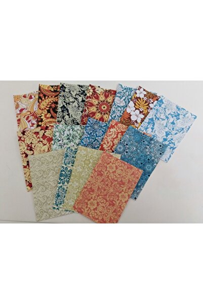 Arilcraft 16 Parça Çiçek, Mozaik, Retro Desenli Scrapbook Kağıt Seti