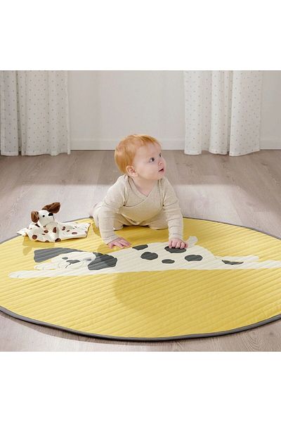 IKEA DRÖMSLOTT yellow-white 105 cm baby blanket
