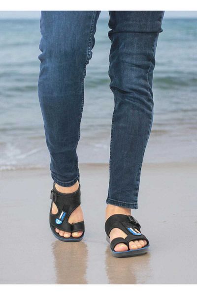 Dexter New Sport Confort Flip Flops Black Blue Men's Slippers - World Store