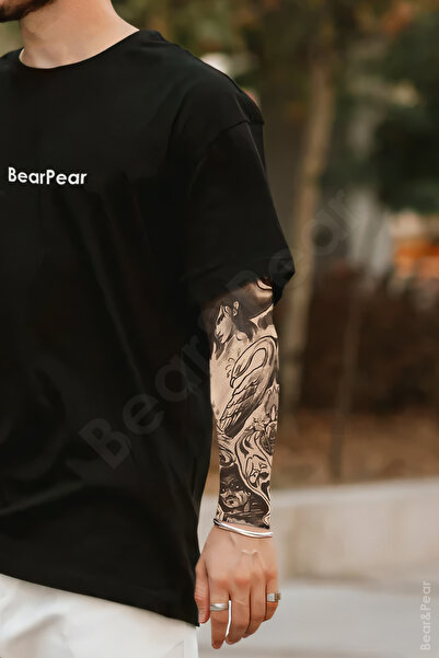 BearPear Swan Giyilebilir Dövme Çorap Tattoo