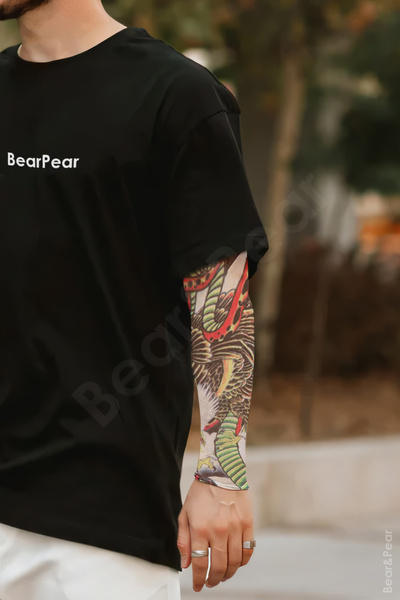 BearPear Eagle Giyilebilir Kumaş Dövme 2'li Çorap Tattoo