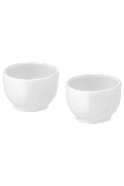 IKEA 2 Porcelain White Egg Cup Classic