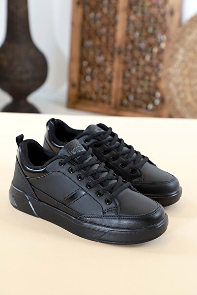 Jump 27792 Pantofi ortopedici unisex cu talpă plată neagră Pantofi sport de z...