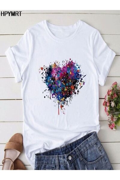 classy moda Tricou unisex, bumbac, imprimat, alb, cu gâtul turn, oversize Boy...