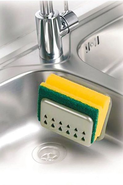 Titiz Plastik Dish Sponge Holder, Sink Sponge Holder Organizer, Spongematic Sponge Hanger with Practical Suction Cup
