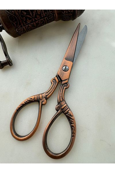 Vintage Bronze Patterned Scissors