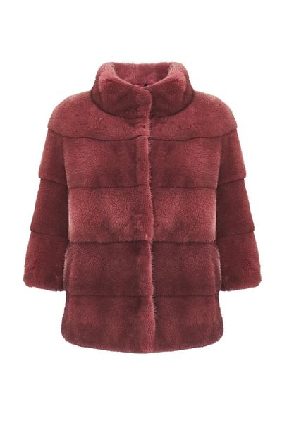 janbely Burgundy Mink Fur