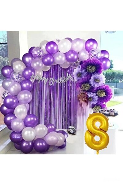 BKMC PARTY Lux Purple Lilac - Set de lanțuri cu baloane, decorațiune pentru p...