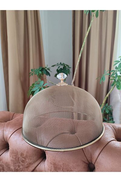 Avşar 30 Cm Luxury Gold Steel Mesh Wire Jar Presentation Cover