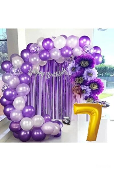 BKMC PARTY SET LUXURY DE LANȚURI DE BĂLONI VIOLETE LILA, SET PENTRU PETRECERE...