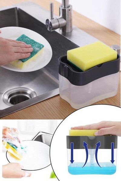 NEWSTORE HOME Pump Sponge Container Liquid Soap Dispenser Luxury Press-on Dishwashing Liquid Dispenser