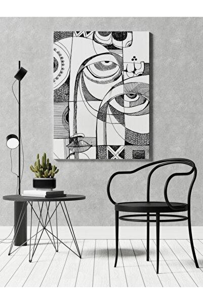 RUGSMODERN Kanvas Tablo Gözlü Çizgili Desenli Temalı Tablo