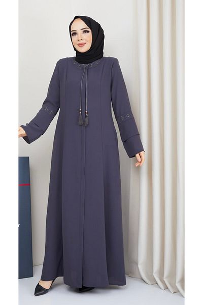 ZEWAHİR FASHİON Narrow Mold - Ferace with Two Layers Model
