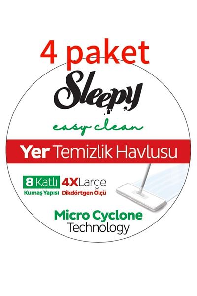 Sleepy Surface Cleaning Towel, 4 XL 8 Layers, 4 Pieces, Durable Special Packaging