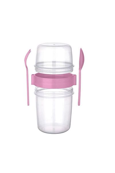ARMESE Food and Yogurt Storage Muesli Container - Large Size 1100 ml, Snack, with Spoon and Fork