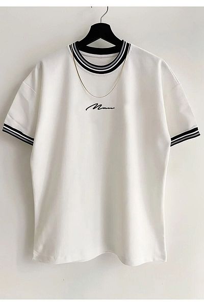 Cool mans Unisex New Season Oversize Mold Χειρόγραφο ανδρικό γιακά Λεπτομερές καλοκαιρινό μπλουζάκι