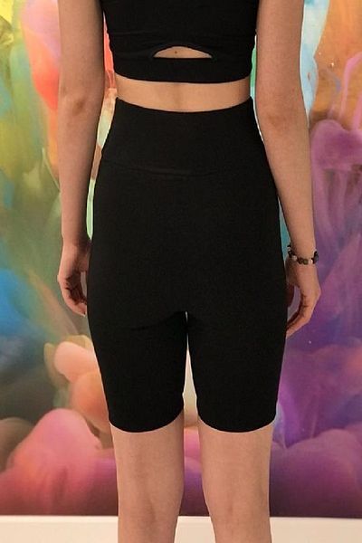 Lucky Line Set de colanți pentru femei din lycra cu top bustier și fund pentru motociclist, haine de yoga pentru fitness