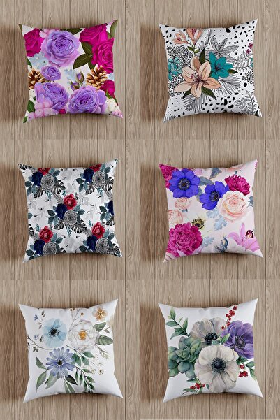 fdm desıgn غطاء وسادة مزخرف بتصميم خاص مطبوع على الوجهين، مجموعة من 6 قطع