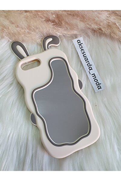 Aksesuarda Moda iPhone 6 PLUS - 6S PLUS UYUMLU AYNALI KULAKLI SİLİKON KILIF