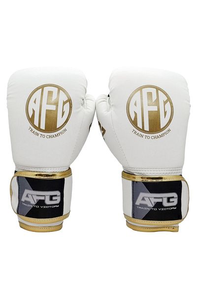 AFG Store 6 oz White Gold Boxing Gloves
