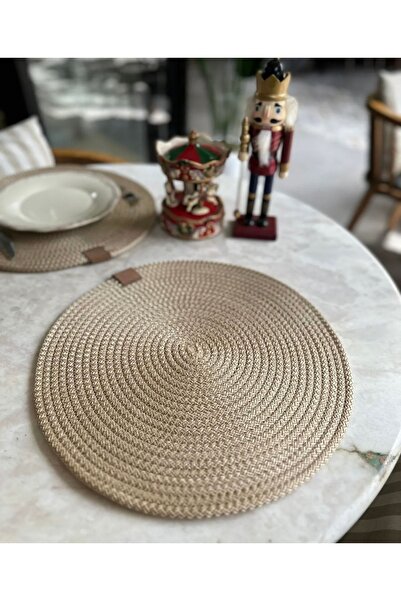 Çelik Express 6 adet hasır supla / Amerikan sevisi şık sunum bambu renk 32 cm...