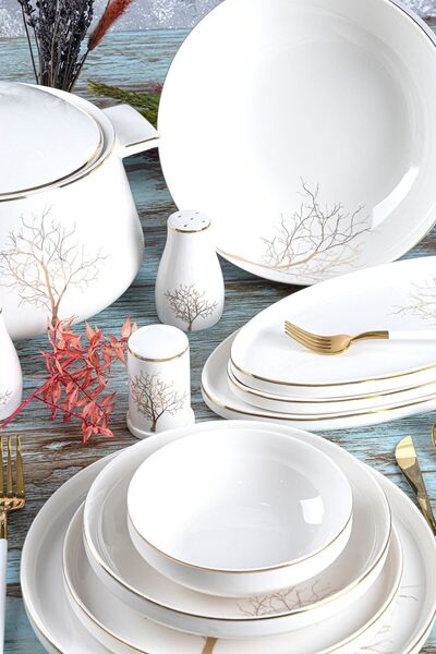 AROW Scarlet 60 Parça Porselen Yemek Takımı