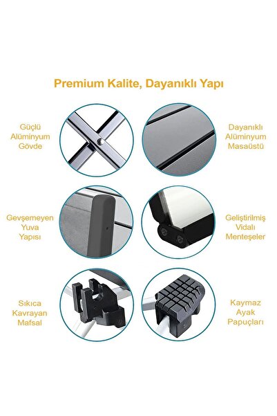 HAEGS Full Alüminyum Katlanır Kamp Sehpası, Piknik, Plaj, Ourdoor Hafif Kamp Masası Orta Boy - Gümüş