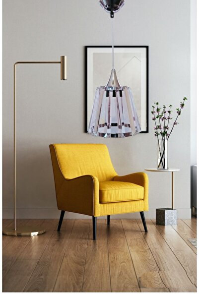 öalpa Kristal Tekli Krom Renkli Avize