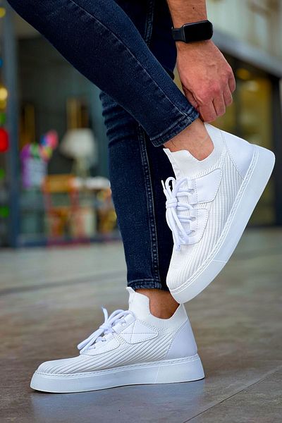 BZ Moda B2425 Ορθοπεδική Σόλα Λευκό Πλεκτό Ανδρικό Sneaker - TBT