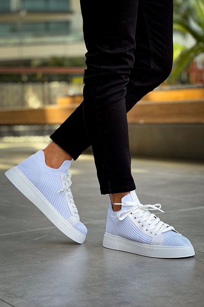 BZ Moda B2423 Ορθοπεδική Σόλα Λευκό Πλεκτό Ανδρικό Sneaker - TBT