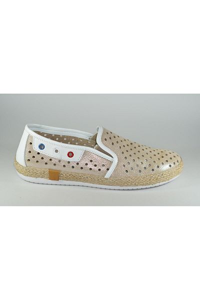 Freefoot 00122-d Pantofi casual perforați pentru femei aurii