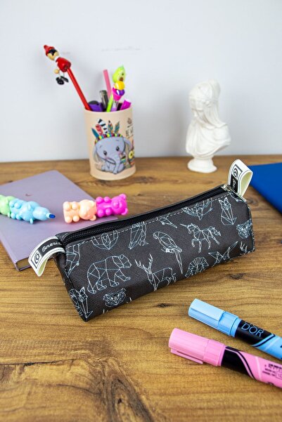 OneSize Husă pentru creion Desen geometric Tematică Triunghi Design Piele vegană (suport stilou)